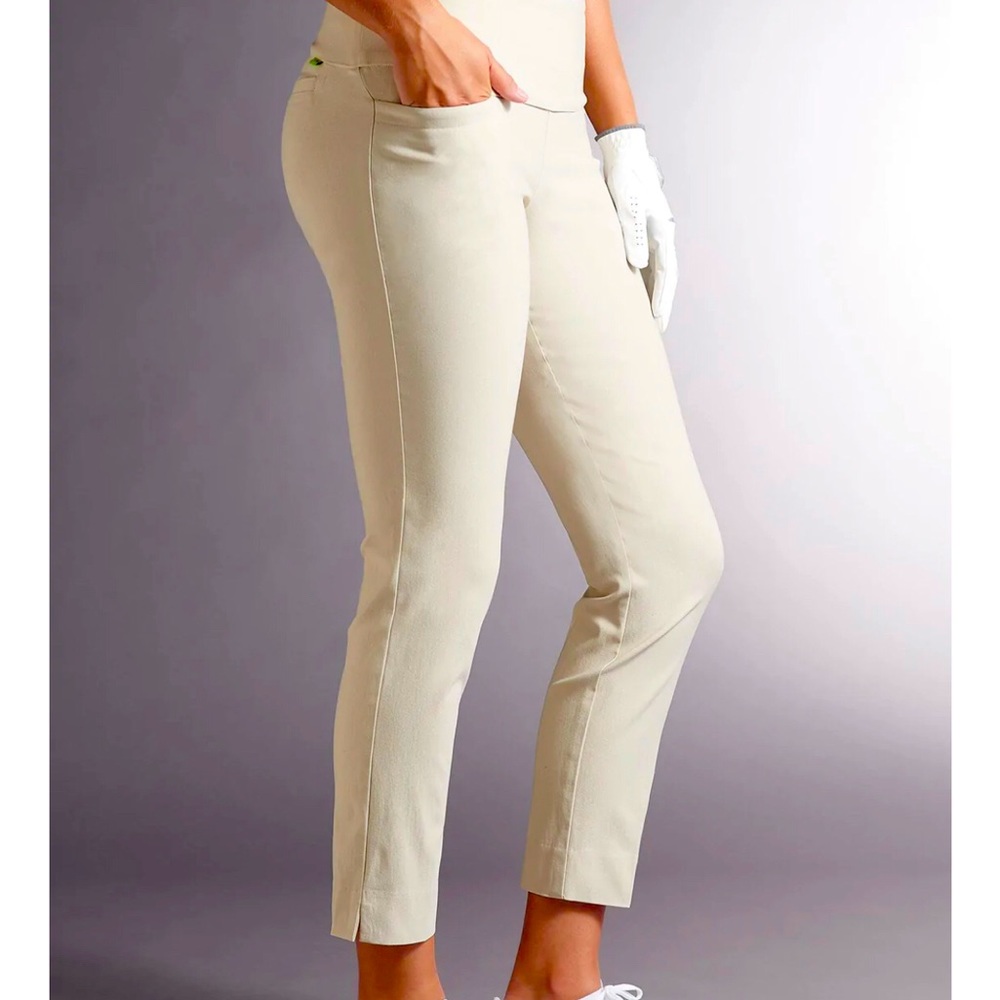 Swing Control Masters Ankle Pant Elasticized Waist W/Tummy Control Beige Size 12